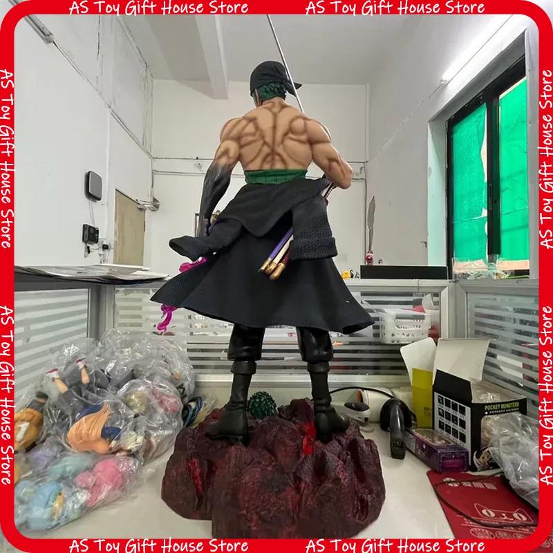 One Piece Large Sword Warrior Double Head Scene Statue Gk Platform Pvc Collectible Model Desktop Display Gift For Collectors