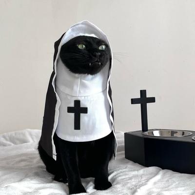 Костюм монахини, одежда для питомцев, летний тонкий, дышащий, забавный реквизит для косплея, маленькие и средние интернет-знаменитые стили