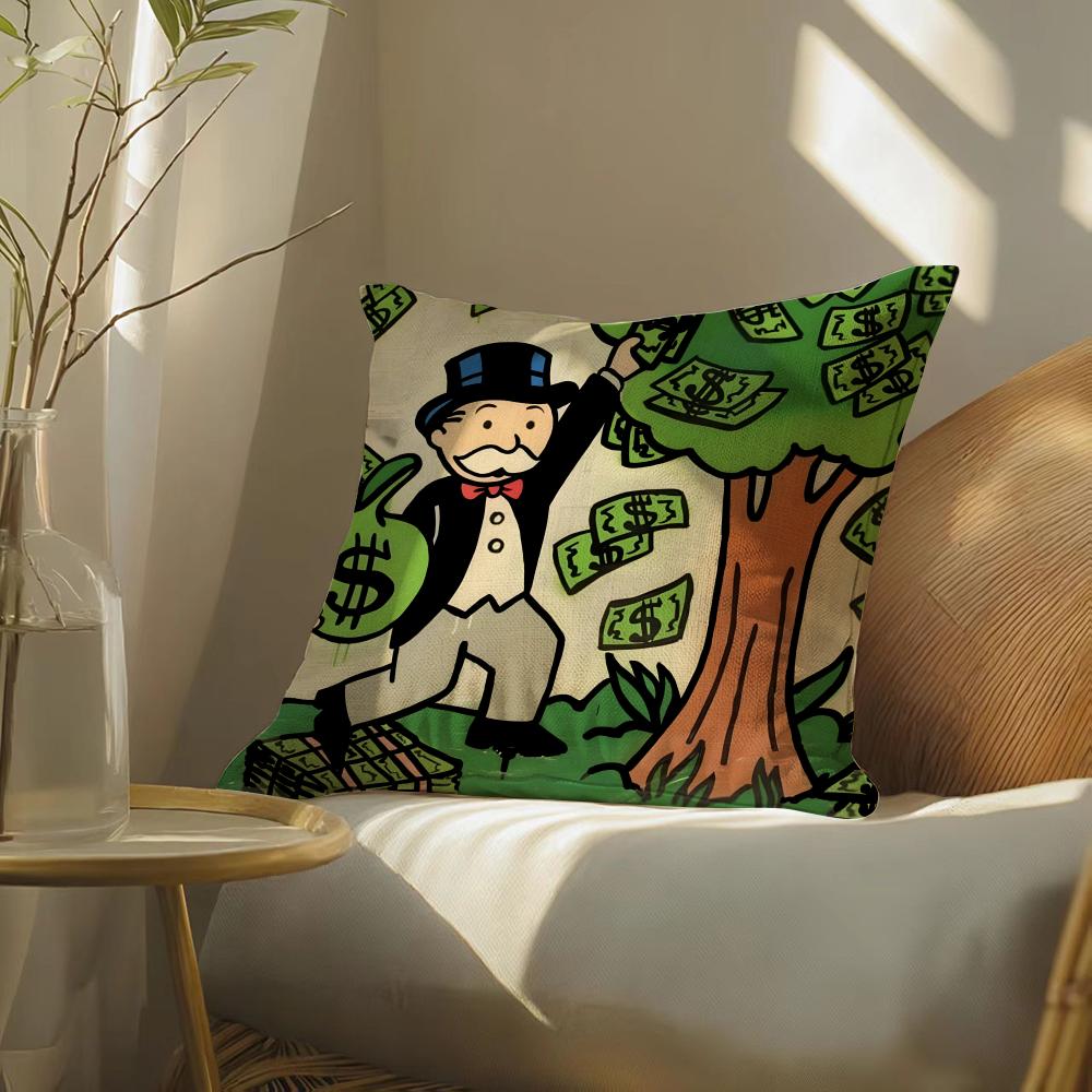 Cartoondollaraalecmonopoly Pillow Case Pillowcase, Double-Sided Printed, Sofa Cushion, Bedroom Headboard