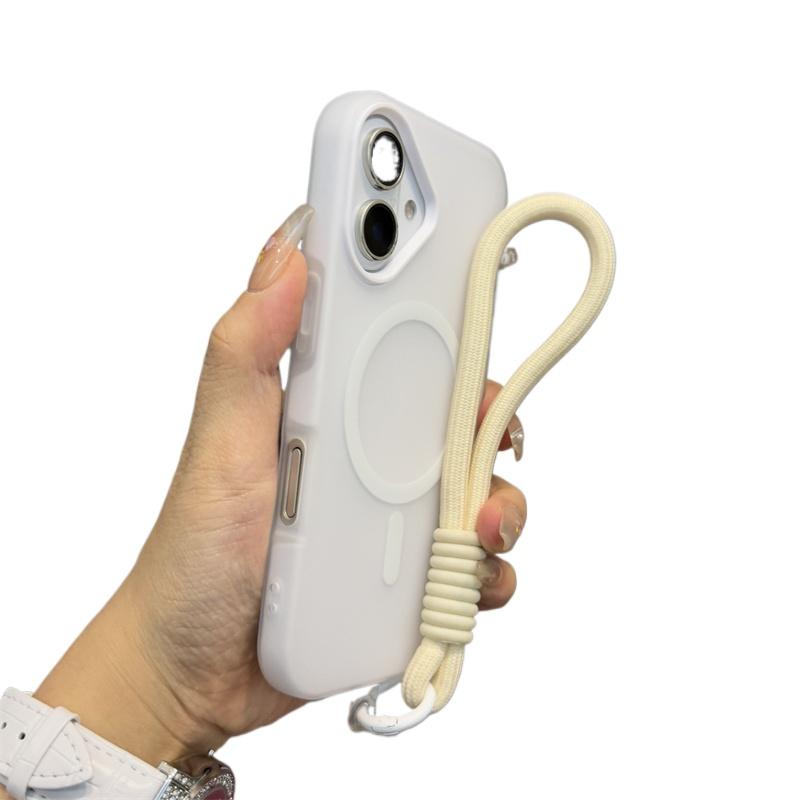 Новый 3 В 1 со шнурком Чехол для Magsafe для iPhone 17 16e 16 15 14 Plus 13 11 12 Pro Max Магнитная беспроводная зарядка Матовый чехол