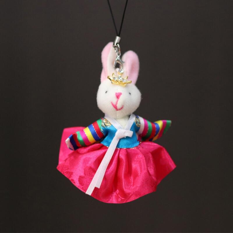 Traditional Hanbok Rabbit Doll Keychain (7 Colors) - Gift for a Foreign Friend