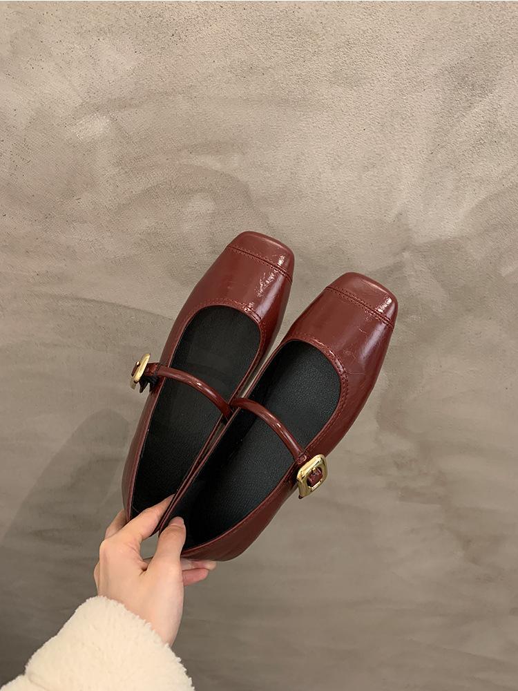 Французские балетки женские 2025 новая весна коричневые ретро Мэри Джейн женские туфли с юбками нежные вечерние туфли