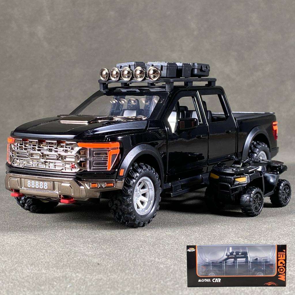 1:24 F150 Внедорожный Пикап Металлический Литой Модель Звук и Свет Игрушка с Инерционным Механизмом Модный Дисплей Подарок на День Рождения для Друга