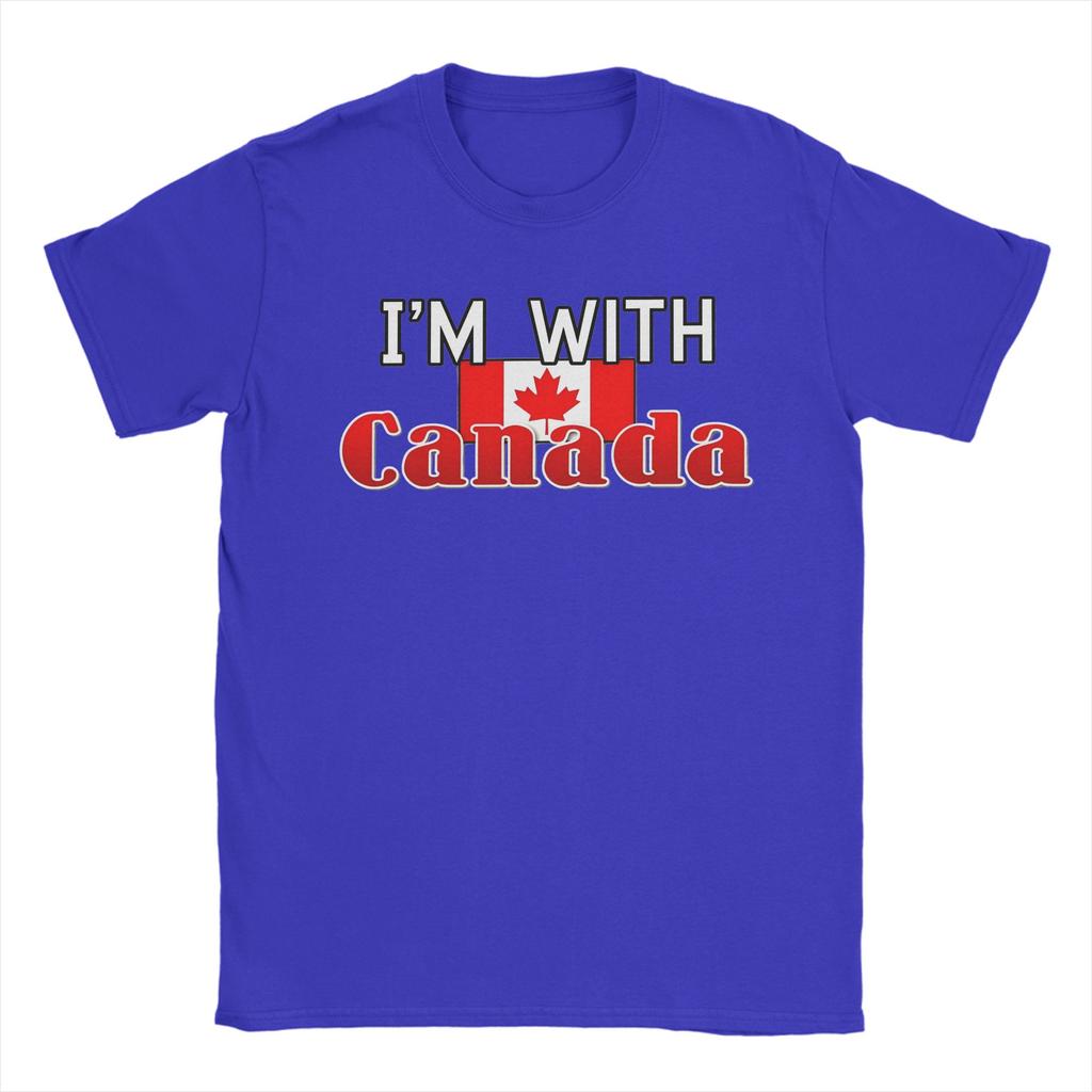 Модная футболка I'm With Canada для мужчин, хлопок, короткий рукав, круглый вырез, летняя одежда