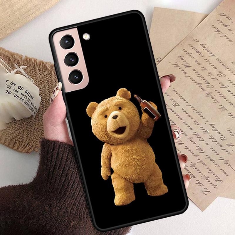 Phone Case for Samsung S26 S25 S24 S23 S22 Ultra S23 S22 S25 Plus S24 FE S26Edge Cartoon Teddy Bear Beer Phone Capa