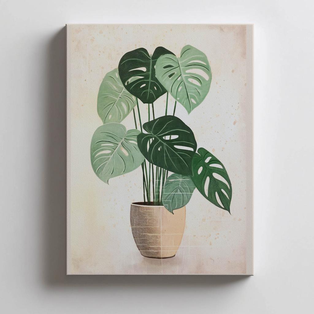 Monstera In a Pot Monstera In a Pot, 30X40 Cm, Gold Aluminum Frame, 230 Gsm Matte Paper