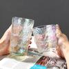2pcs Colored Milk Cups 300ml/400ml Glacier Cup Simple Household Luxury Colorful Tree Pattern Glass Drinkware Wholesale Water Cup