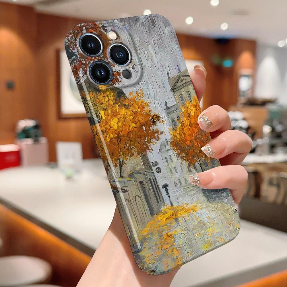For iPhone 16 15 Samsung S23 S22 A13 A23 A52 A33 Huawei Honor Xiaomi Redmi OPPO Vivo Full Lens Protect Hard Painting Pattern Fashion Phone Casing