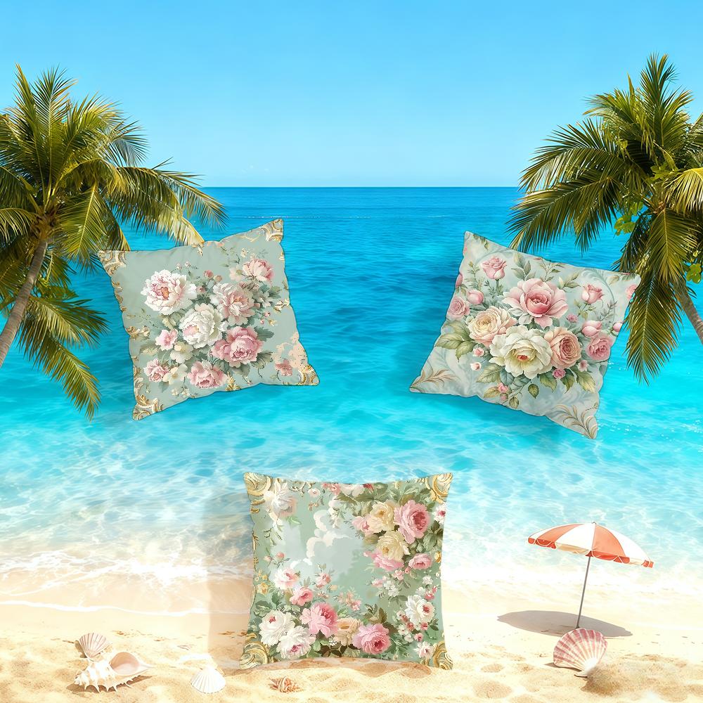 Rococo Vintage Flowers cushion cover Home Bedding Sofa living Room pillowcase Simple Soft Skin Cushion Cover Party Gift