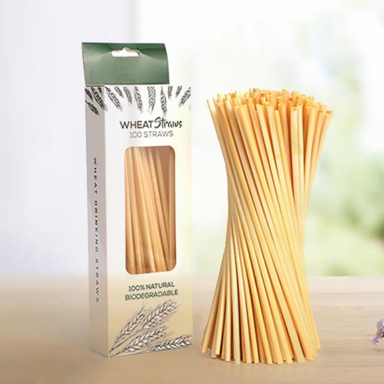 100 шт., биоразлагаемые одноразовые соломинки для бара и кухни, посуда для напитков