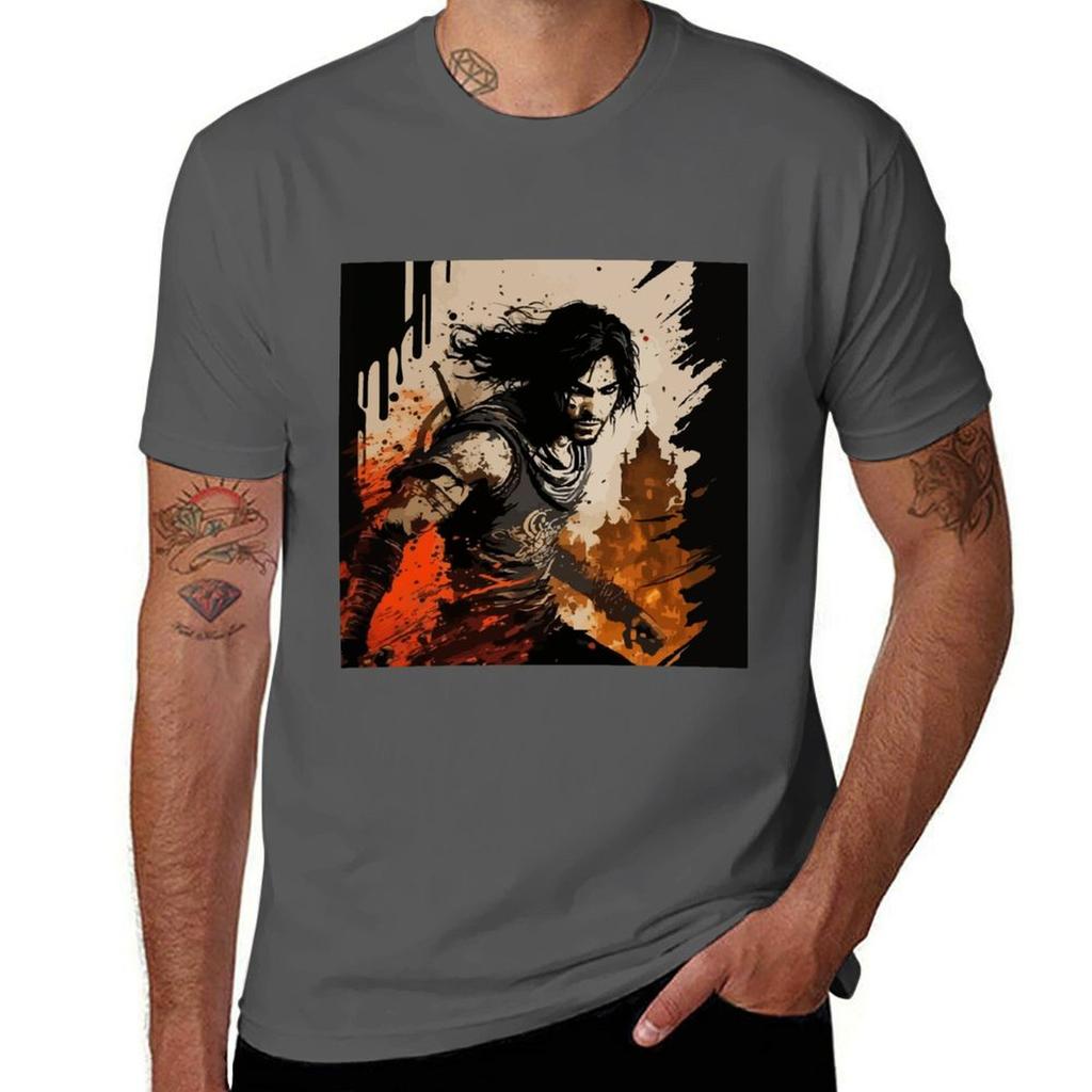 Prince of Persia run at wall T-Shirt vintage graphic tee summer clothes vintage anime shirt shirts graphic tee men
