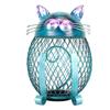 Metal Cat Coin Piggy Bank for Adults Visible Handcrafted Cute Animal Money Bank with Bottom Cover