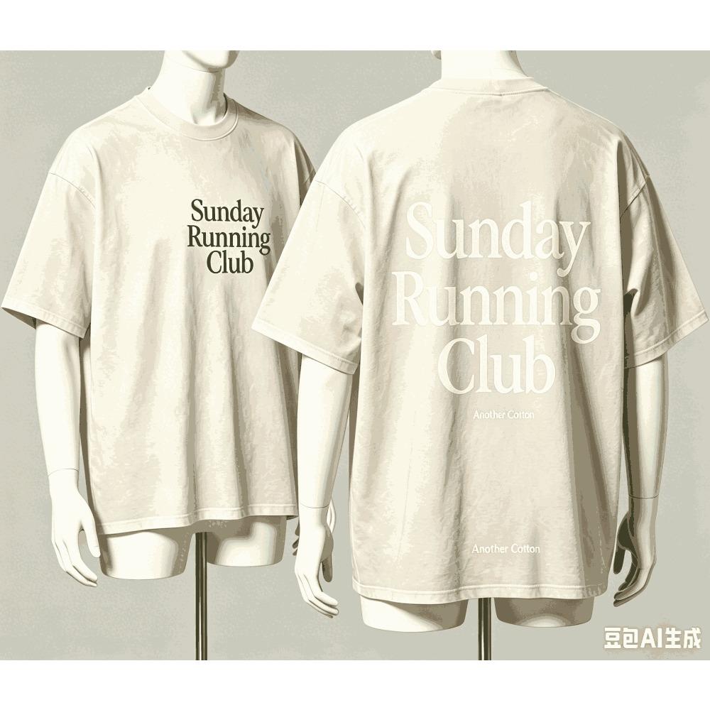 Sunday Running Club for Fan Gift T-shirt Men Women Harajuku Oversized Unisex Short Sleeve Streetwear high quality Couples Classic soft Retro Fashion