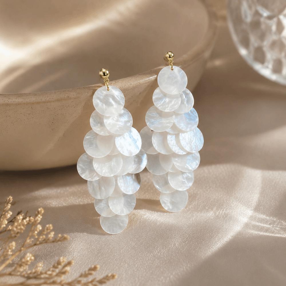 Elegant Shell Earring Bohemian Style Exaggerated Earring Temperament Tassel Drop Earring  Ladies