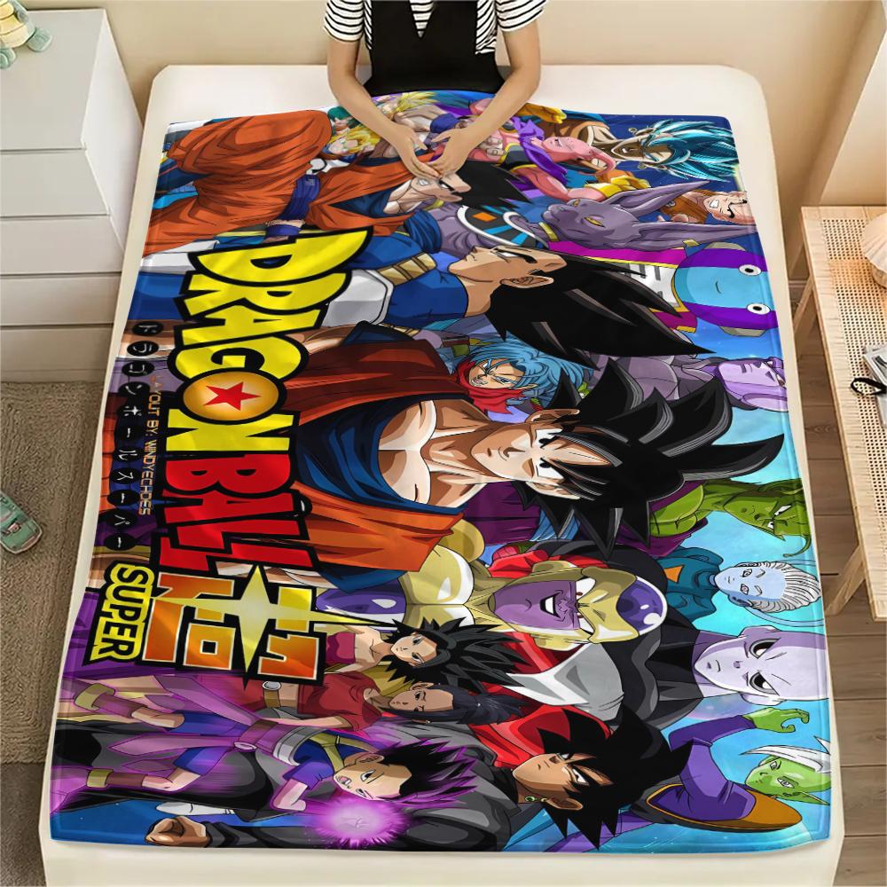 Фланелевое одеяло с принтом персонажей Dragon Ball, Высококачественное, Удобное для всех сезонов, Декор для дома, Тепло и уют, Идеально для рождественских подарков