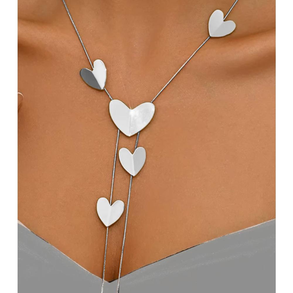 Versatile Women's Long Necklace Trendy Temperament Jewelry Disc Hollow Geometric Chain Iron Safety