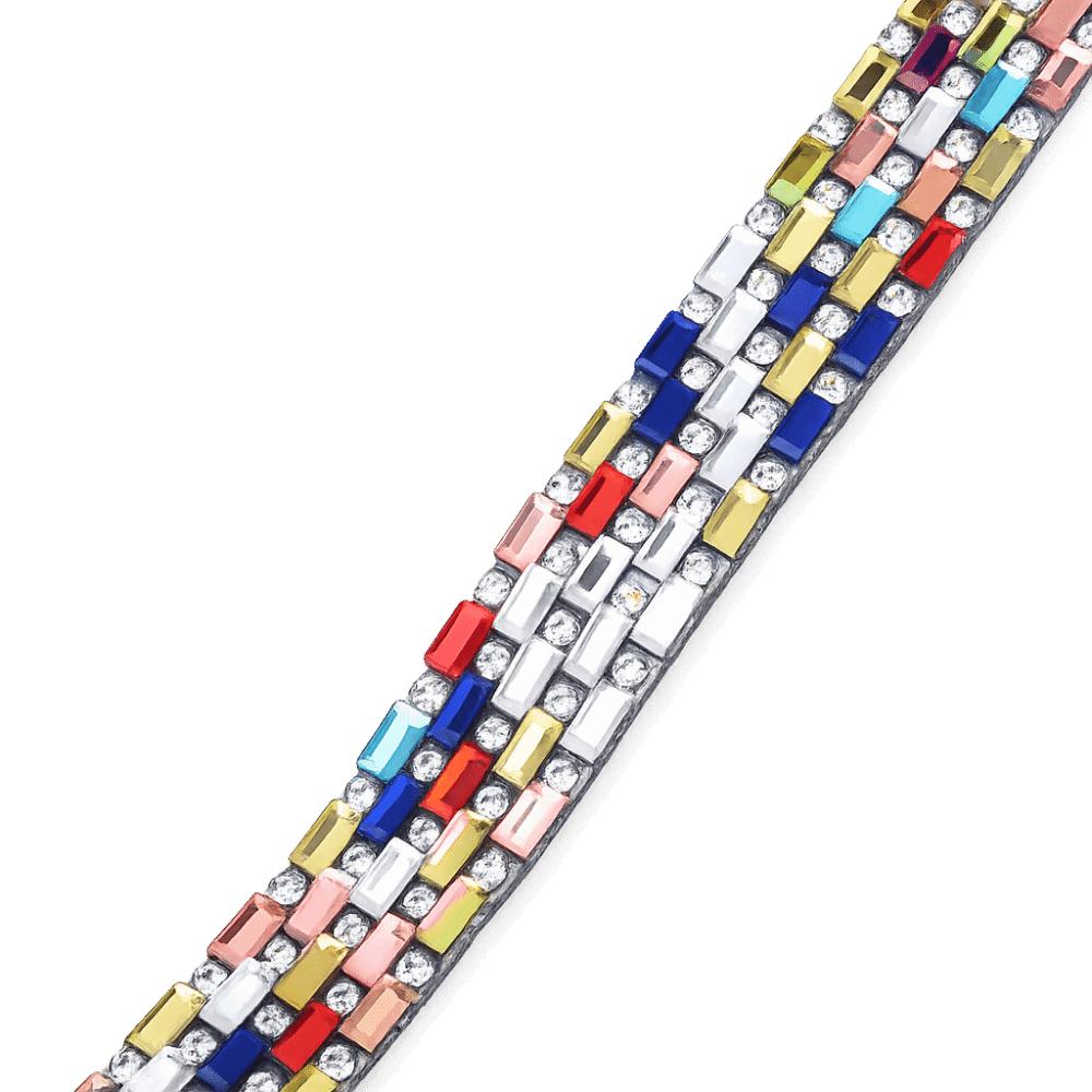 1pcs 5 Row Multicolor Rhinestone Chain Ribbon 1.4cm Wide Hotfix Rhinestone Ribbon DIY Crafts
