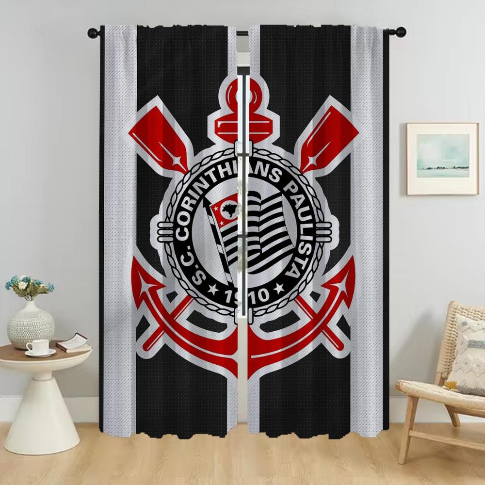 Corinthians Blackout Curtain for Room 2 Panel Halloween Decoration Anti-mosquito Curtains 2 Pieces Home Interior Curtains Shades