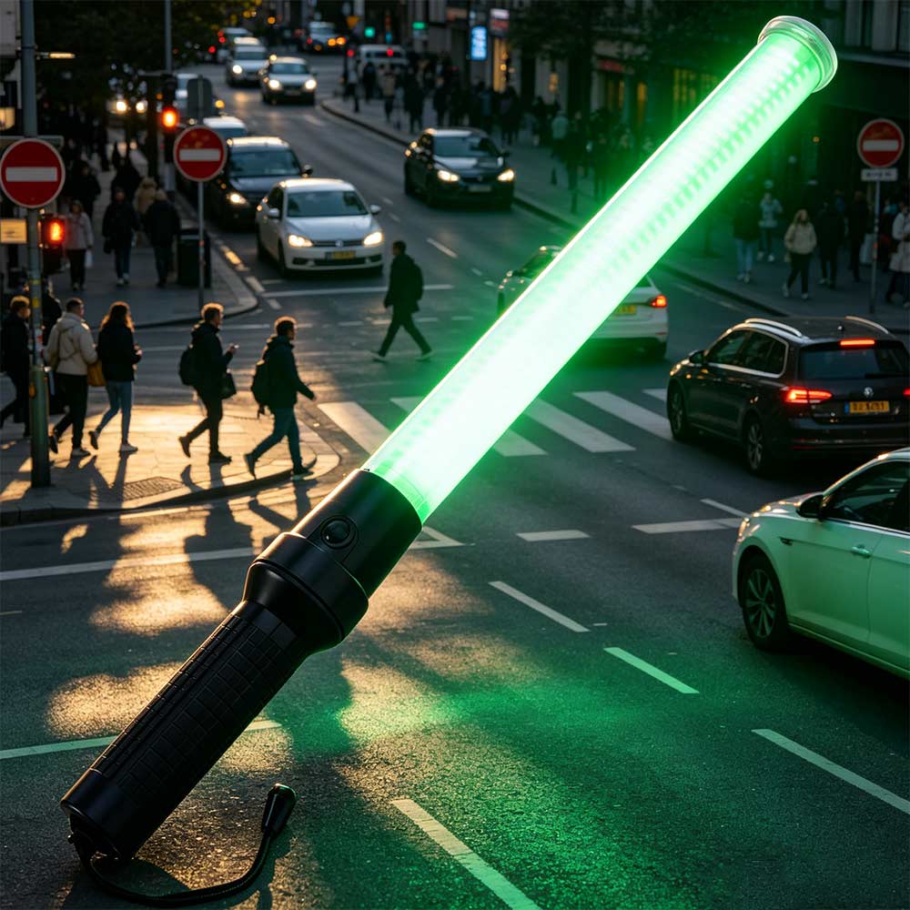 54cm LED Traffic Wand Safety Flashing Traffic Signal Warning Light Universal LED Road Traffic Signal Light for Road Emergency