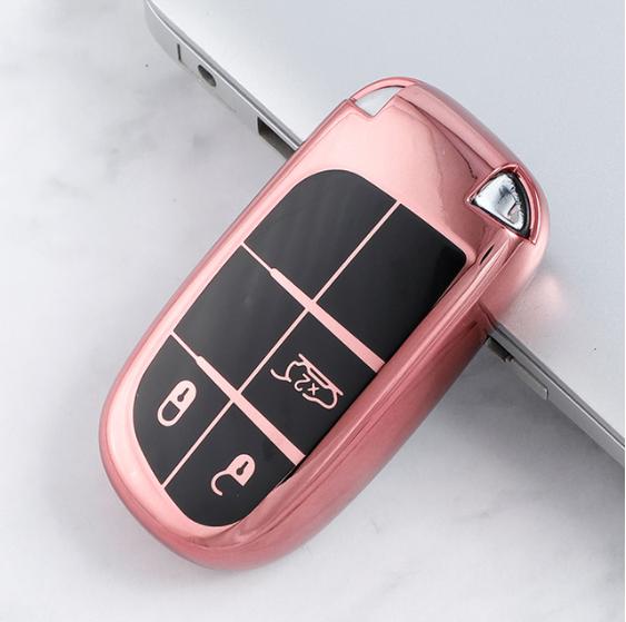 Автомобильный чехол для ключей с 5 кнопками, держатель для Jeep Renegade Compass Grand Cherokee для Chrysler 300C Wrangler Dodge Fiat, аксессуары