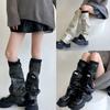Y2K Leg Warmers Lace Boot Socks New Leather Leg Covers  Women Girls
