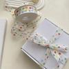 2.5CM Beautiful Colorful Ribbons Candy Color White Chiffon Ribbons Birthday Gift Box Packaging Material