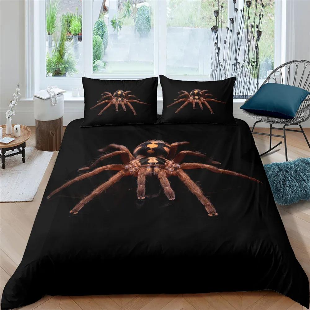 3D Spider Printed King Queen Duvet Cover Cute Scary Animal Bedding Set Natural Wildlife Comforter Cover Polyester Quilt Cover