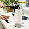 GLORITAGE Stainless Steel Perfect One-Handed Tear Off Paper Towel Holder Kitchen Tool Silver
