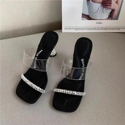 Женские босоножки Новые блестящие стразы Flat Cross Sparkle Diamond Sandalias Planas Ladies Flats Slides Shoes Летняя обувь