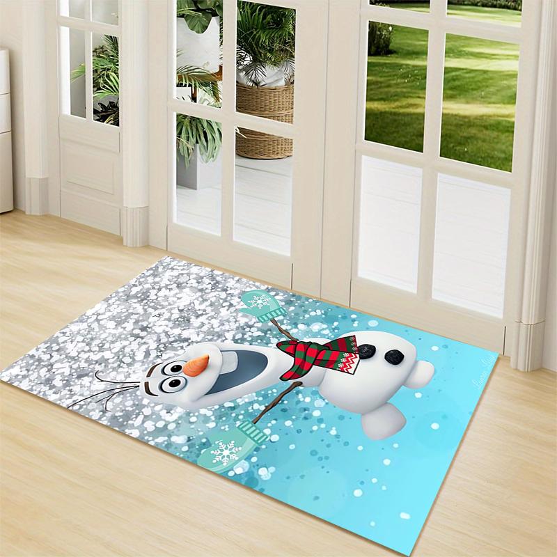1Pc Winter Wonderland Olaf Carpet Rug Customizable Soft Washable Antislip Home Living Room Sofa Mats Personalized Rug 091761