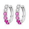 Orstarry S925 Silver Hoop Earrings Sparkling Blue Yellow Zircon Jewelry For Women Party Gifts