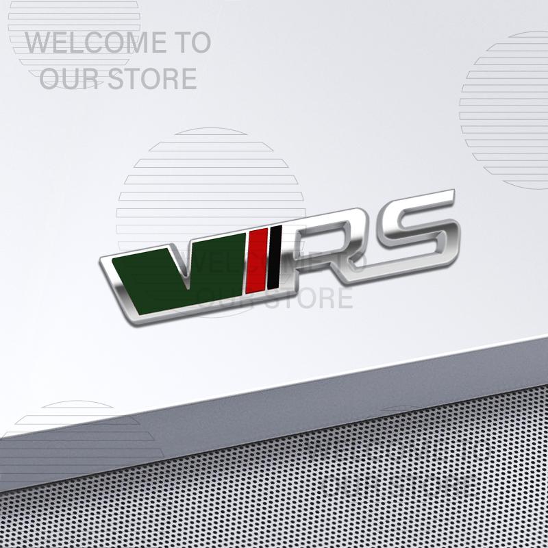 JBIW9 Car Decor Metal VRS Lettering Front Grille Emblem 3D Sticker For Skoda Octavia Kamiq Kodiaq Karoq Superb Fabia Rear Trunk Decals