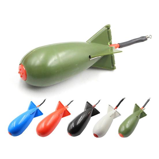 Ergonomic Rocket Shape 360 Degrees Rotating Bait Thrower Practical Large Capacity Lure Thrower Fishing Supplies