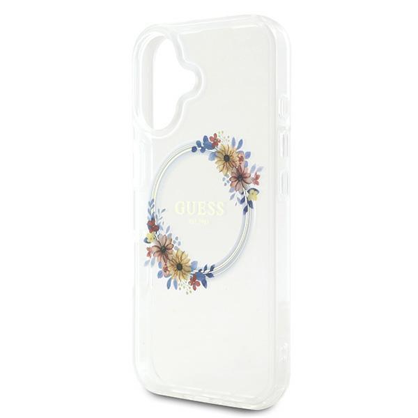 Guess Guhmp16Shfwfct Iphone 166.1 Przeźroczysty/Transparent Hardcase Iml Flowers Wreath Magsafe