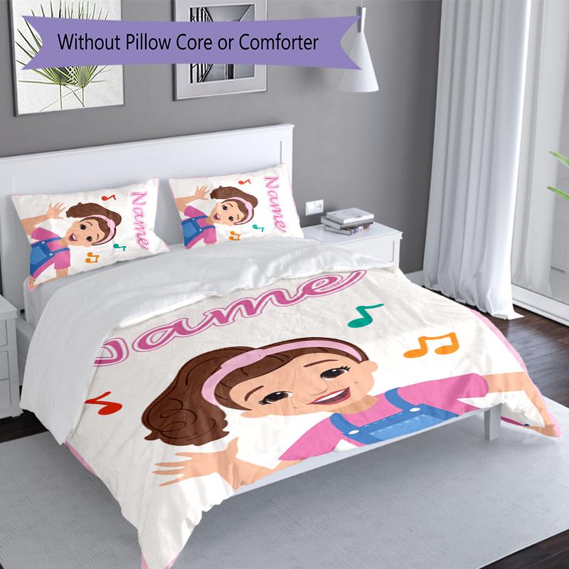3pcs Custom Name Ms. Rachel Set,Includes 1 Duvet Cover and 2 Pillowcases,All-season Bedroom Decor