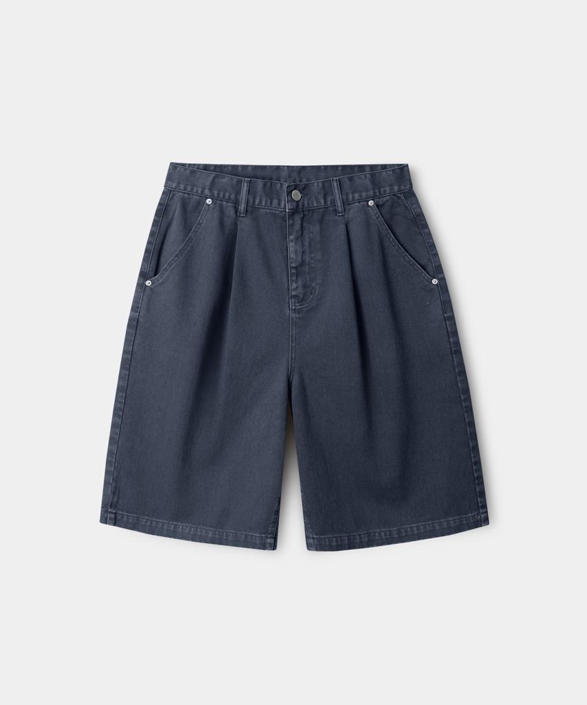 INDUST Pigment Washed Single-Pleat Bermuda Pants_4 Colors