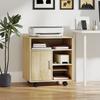 Multifunctional Printer Cabinet with Wheels and Shelves with Wide Storage Space 60x50x65.5 cm Natural