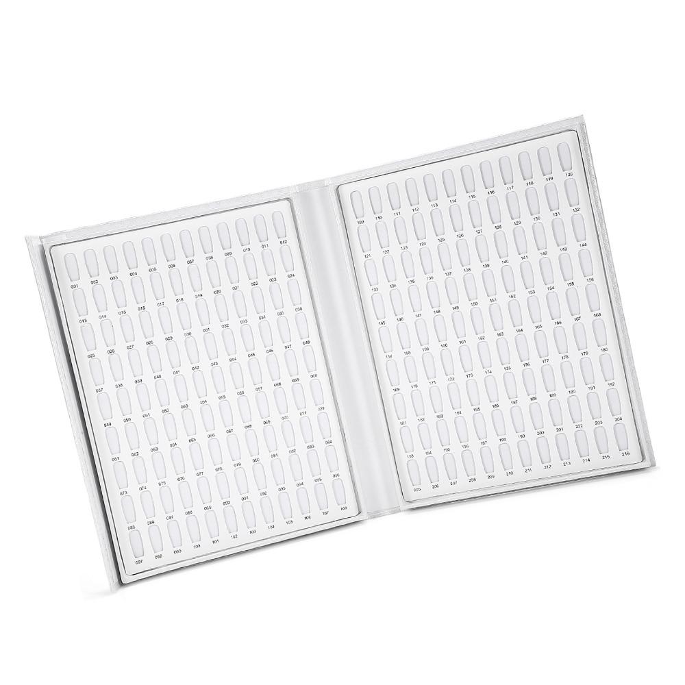 216 Colors Manicure Display Book White Color Display Booklet Nail Gel Color Card Manicure Polish Organizer Nail Art Salon