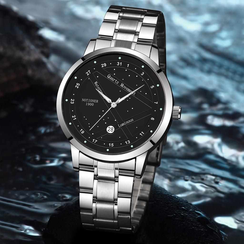 Men's Minimalist Watch Classic Business Watch Large Dial Men's Watch Hands Quartz Men's Watch Round Men's Watch