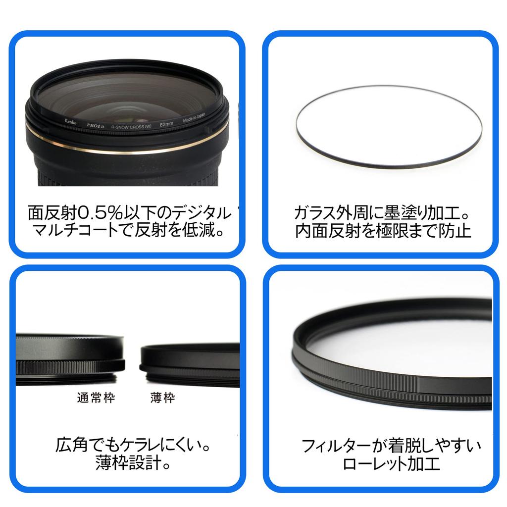 Фильтр Kenko Cross PRO1D Cross 62 мм 6 перекрестных эффектов для ночного и легкого производства Тонкая оправа 825327 Специальный R-Snow (W) Виды, Иллюминации, [Amazon