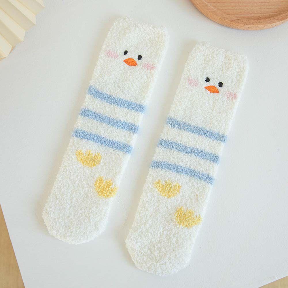 Socks Animal Print Simple Cute Floor Socks Mid-tube Socks Coral Fleece Socks Female Hosiery