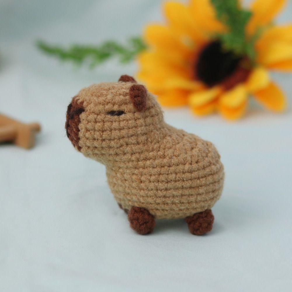 Beginner Crochet Stuffed Animal Kit with Crochet Hooks Yarn Set Kit Cute Capybara DIY Crochet Kit