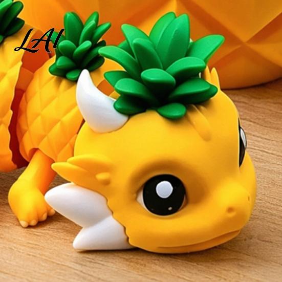 Small Item Storage Jar 3D Printed Pineapple Dragon Figurine Creative Fidget Toys Movable Joints Desk Organizer Toy Flexible Stress Relief Toys for