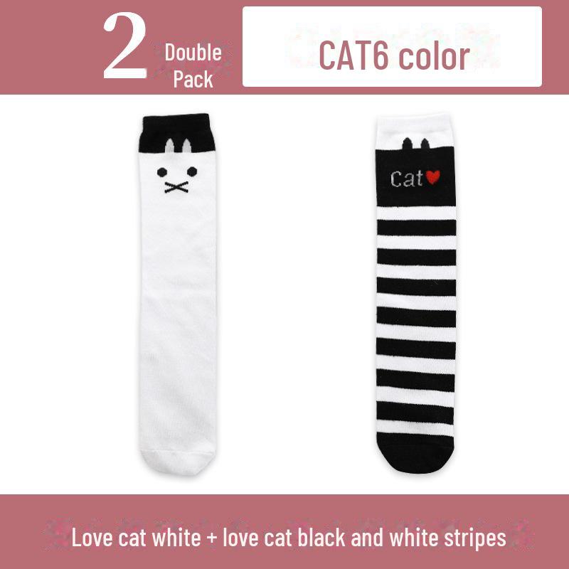 Весенние и осенние гольфы для девочек с милым рисунком - гольфы средней длины для детей и младенцев