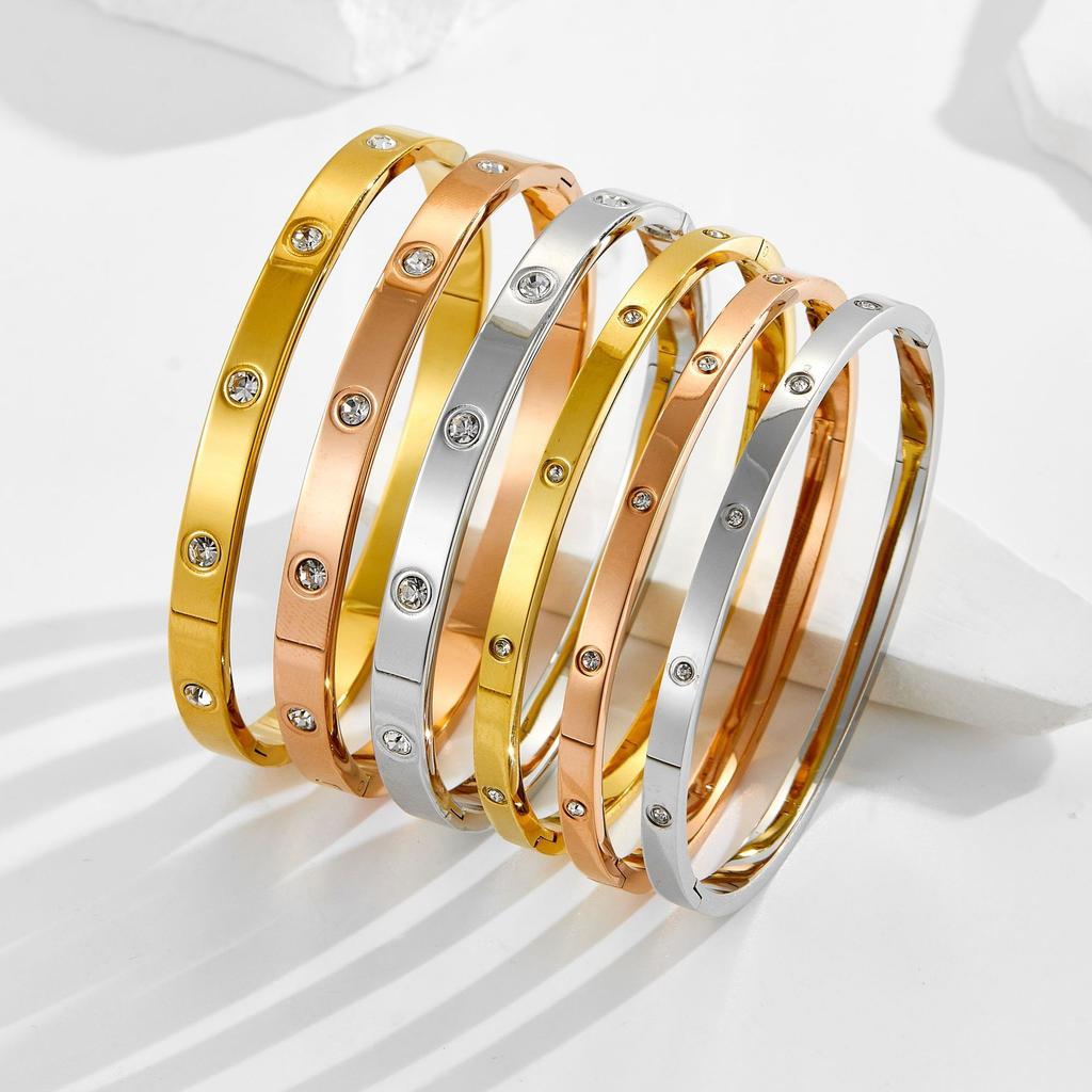 Узкая версия 4 мм Десять простых трехцветных браслетов Классическая застежка Браслет для пары