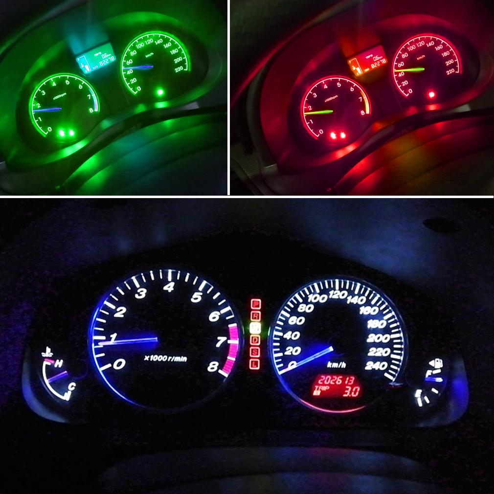 10Pcs T3 T4.2 T4.7 LED Light Bulbs 2016 SMD Car Interior Instrument Lamp Auto Dashboard Indicator Light White Blue Red Yellow Green 12V