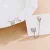 1 шт. 925 пробы стерлингового серебра кубической кисточки длинные бабочки шарм серьги-гвоздики для женщин девушки свадьба женские Pendientes Eh853