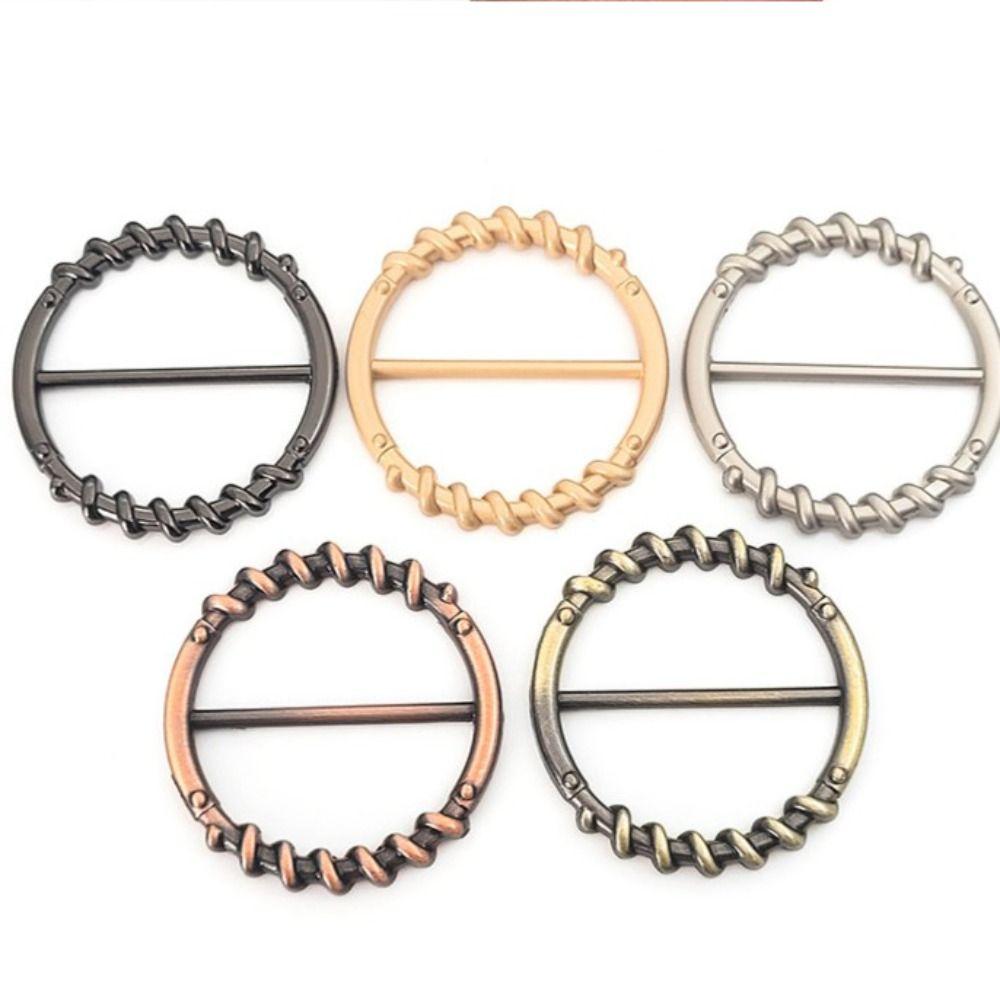 Hijab Scarf Clip Clothing Corner Knotted Buckles Round Metal Scarf Buckle Girls