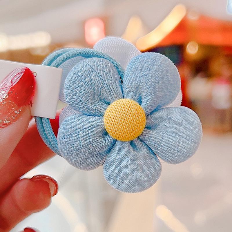 Cute Floral Hair Pin Elastic Hair Bands Handmade Woolen Knitting Hair Clips Barrettes for Children Girls Kids Hair Accessories