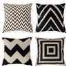 Elegant Black White Geometric Waves Cushion Cover For Home Bed Decoration